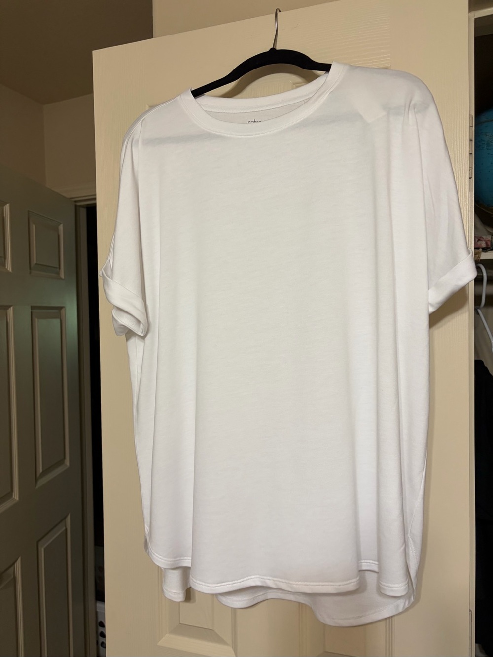 crown & ivy White Short Sleeve Crew Neck Tee